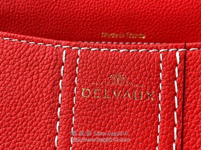 DELVAUX女包 Brillant系列手袋 原廠牛皮 德爾沃女手提包 女手拎包 Delvaux單肩斜挎包 DS0028手縫火焰紅  fcs1372